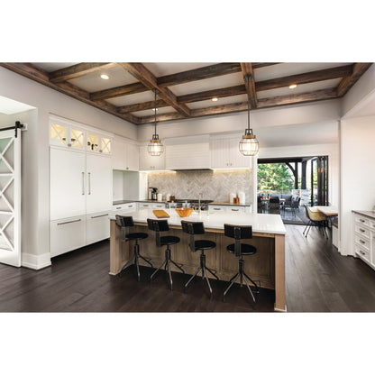 Easy Lite 39061-HBT | 1-Light Matte Black with Faux Wood Pendant
