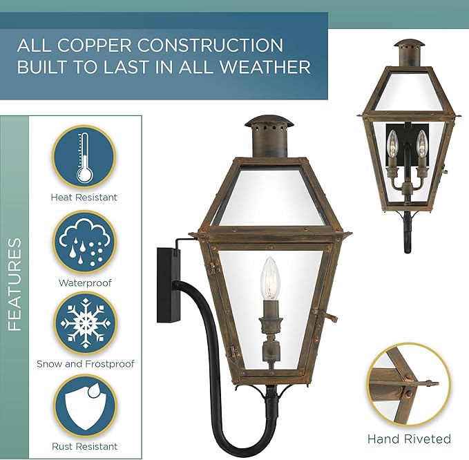 Quoizel RO8311Z | Rue De Royal 2 Light 24 inch Industrial Bronze Outdoor Wall Lantern