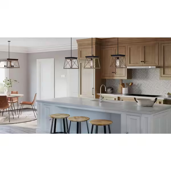 Progress Lighting P50041-020 | Briarwood Collection 1-Light Antique Bronze Kitchen Farmhouse Mini-Pendant Hanging Light