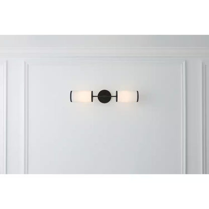 GlucksteinElements 38680-HBCB | Ashbury 24 in. 2-Light Black Vanity Light