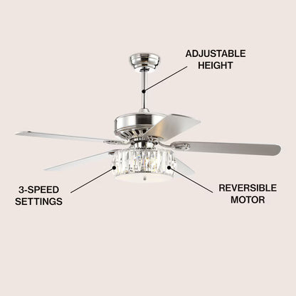 JONATHAN Y Lighting JYL9706A | Mandy 52" 5 Blade LED Indoor Ceiling Fan with Remote Control