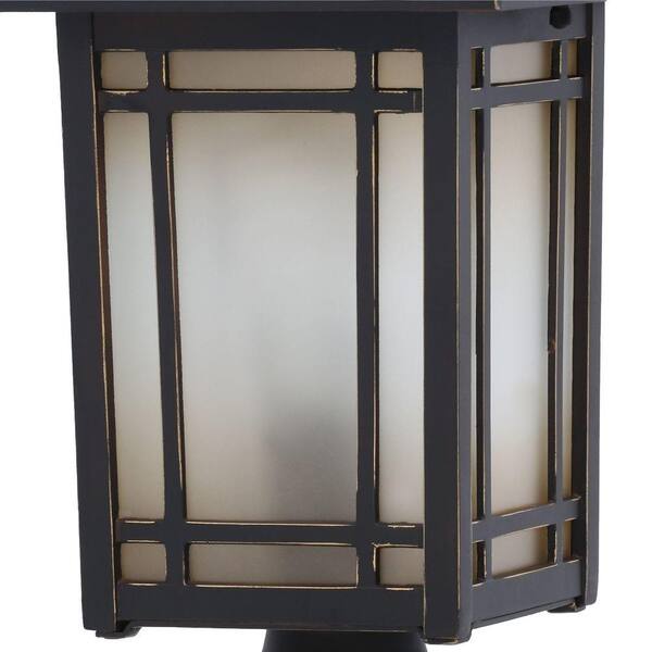 Home Decorators Collection 1001061986 | Port Oxford 1-Light Oil-Rubbed Chestnut Outdoor Post Mount Lantern