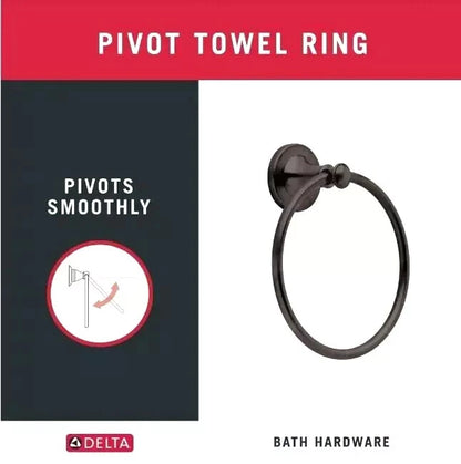 Delta SIL46-VBR | Silverton Wall Mount Round Closed Towel Ring Bath Hardware Accessory in Venetian Bronze