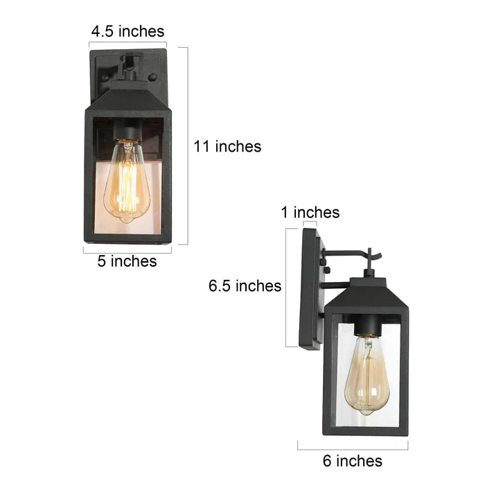 LNC A04370 | Scatria 1-Light Black Outdoor Wall Light