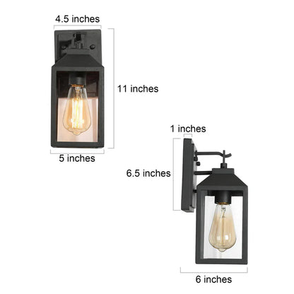 LNC A04370 | Scatria 1-Light Black Outdoor Wall Light
