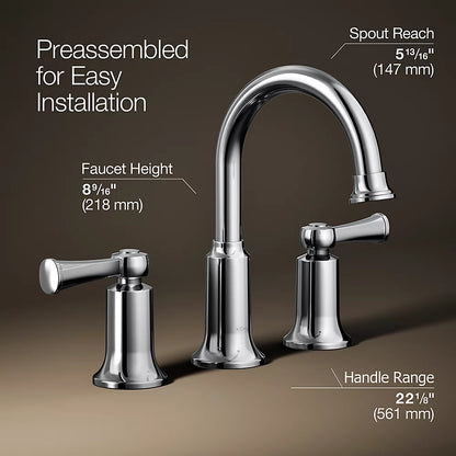 Kohler R21187-4D-CP | Aderlee Widespread Bathroom Sink Faucet, 1.2 gpm in Polished Chrome