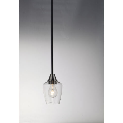 Maxim Lighting 96120CLBKSN | Goblet 5" Wide Pendant with Clear Glass Shade