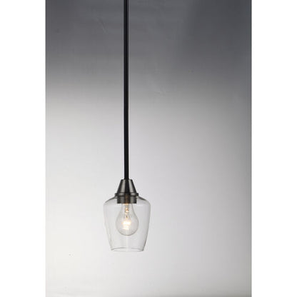 Maxim Lighting 96120CLBKSN | Goblet 5" Wide Pendant with Clear Glass Shade