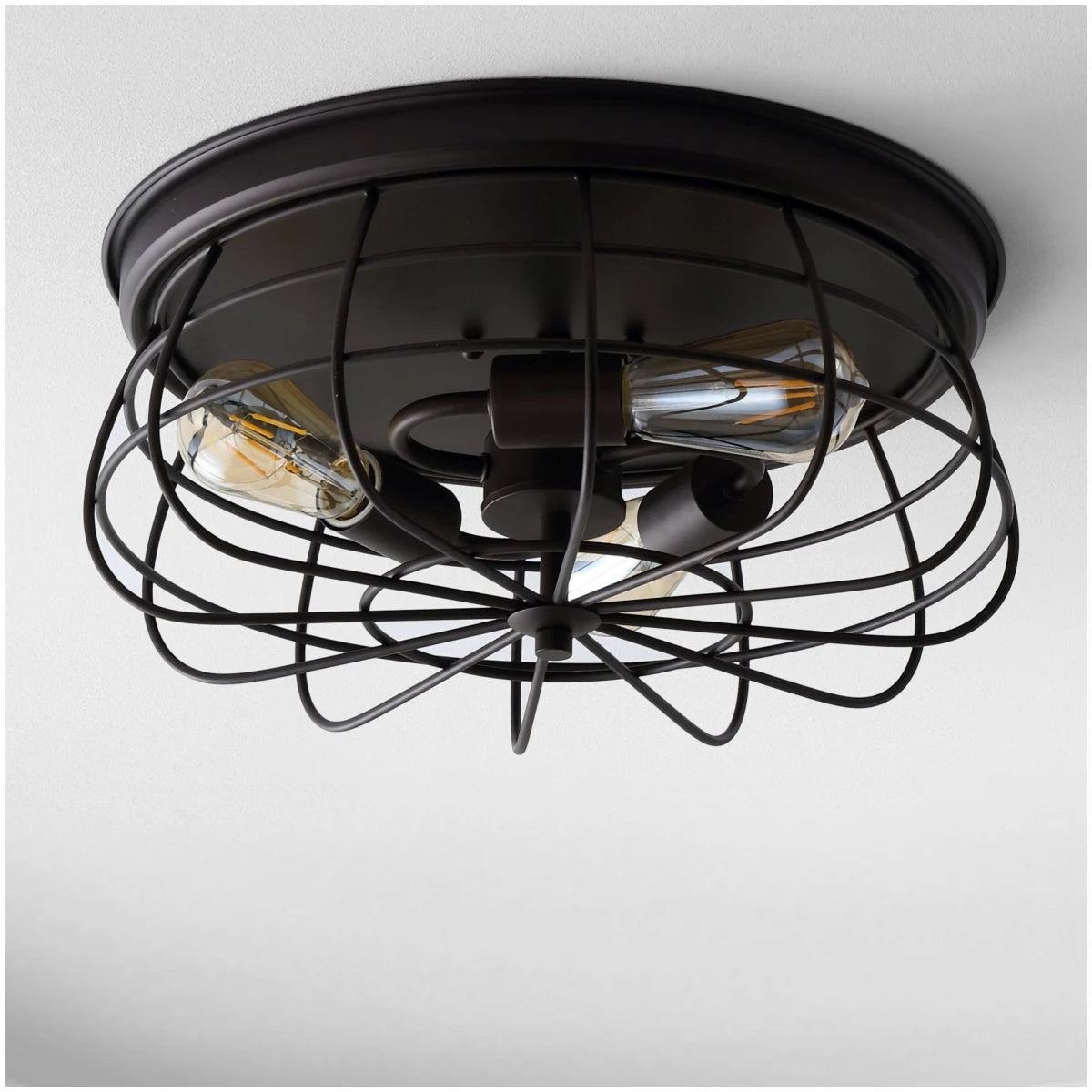 JONATHAN Y Lighting JYL9538A | Calvia 3 Light 16" Wide LED Flush Mount Drum Ceiling Fixture