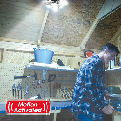 (Open Box) Beyond Bright Garage Light Ultra Bright LED, Motion Activated, Beam Angle 270 º