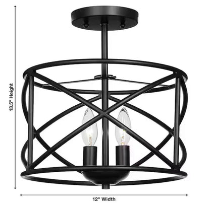 Hampton Bay 1003 418 679 | Hastings 60-Watt 1-Light Oil Rubbed Bronze Contemporary Pendant Light with Open Cage Design and No Bulbs Included