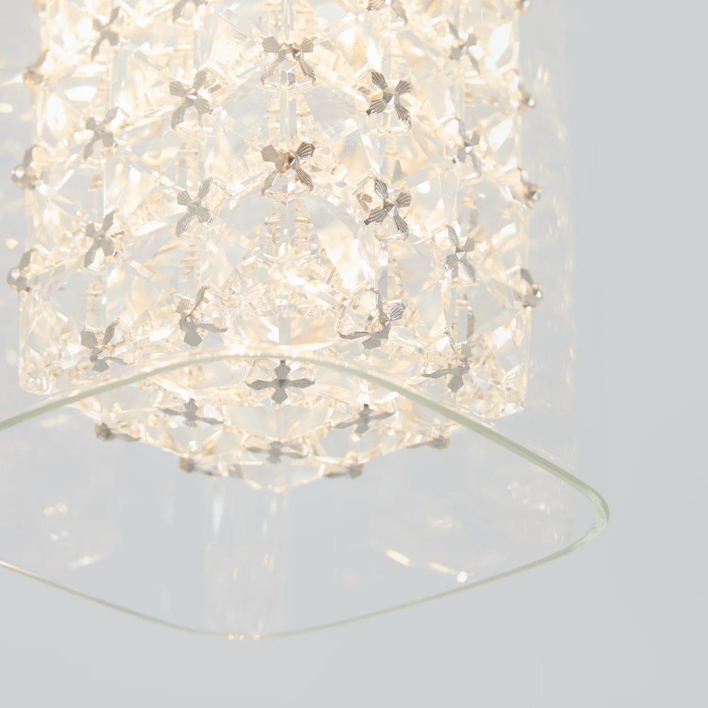 Artika PDT-1CC | Crystal Cube 1-Light LED Pendant Light in Chrome Finish