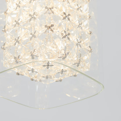 Artika PDT-1CC | Crystal Cube 1-Light LED Pendant Light in Chrome Finish