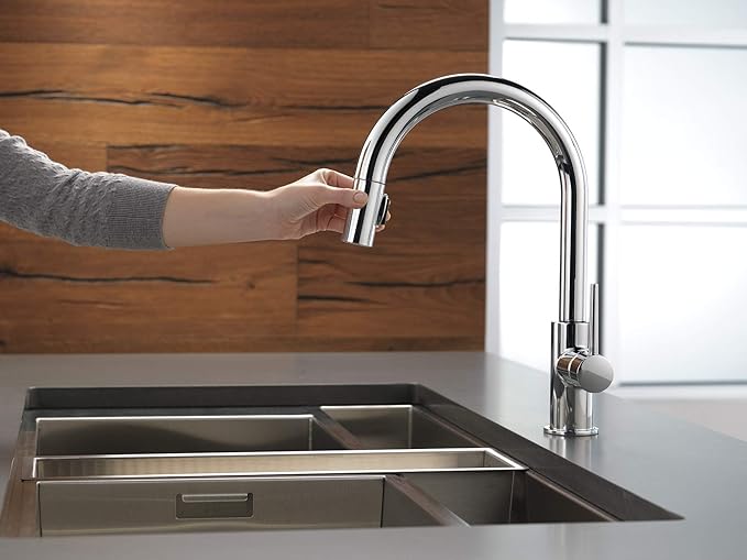 Delta 9159-LS-DST | Trinsic 1.8 GPM Single Hole Pull Down Kitchen Faucet with Limited Swivel