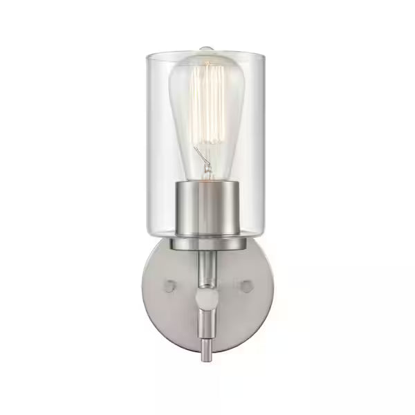Home Decorators Collection 1006 447 733 | Ayelen 1-Light Brushed Nickel Indoor Wall Sconce, Modern Wall Light