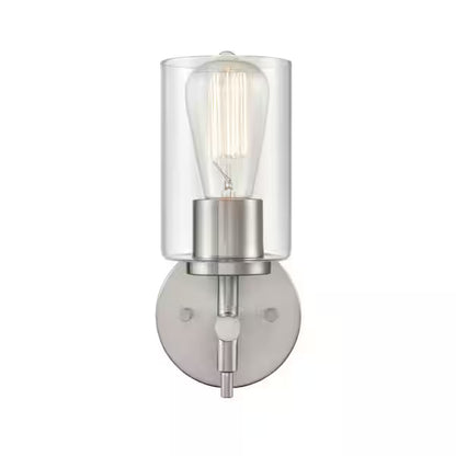 Home Decorators Collection 1006 447 733 | Ayelen 1-Light Brushed Nickel Indoor Wall Sconce, Modern Wall Light