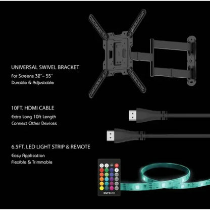 Tzumi 8307HD | Aura LED Color Home TV Mount Combo Pack