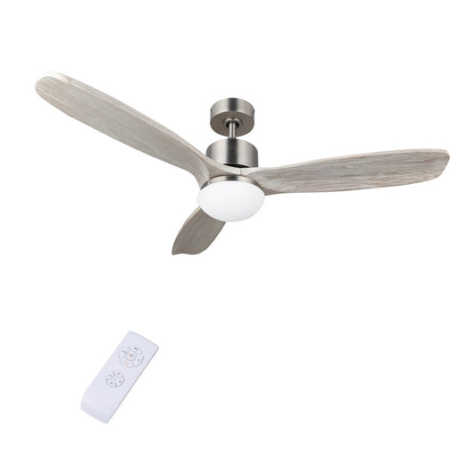 CO-Z 33441473 | 52" 3-Blade LED Ceiling Fan w Solid Wood Blades, Remote Control, Light Kit