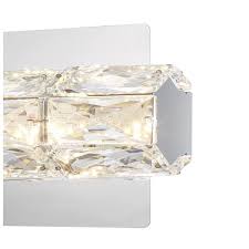 Home Decorators Collection 1006 656 719 | Keighley Integrated LED Chrome and Crystal Indoor Wall Sconce Light Fixture