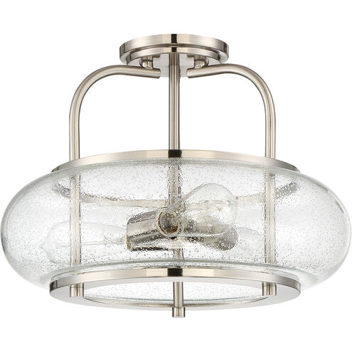 Quoizel TRG1716BN | Trilogy 3 Light 16 inch Brushed Nickel Semi-Flush Mount Ceiling Light