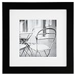 Burnes of Boston Wall Picture Double White Image Gallery Solutions 12X12 Black Frame, MATTED to 8X8,