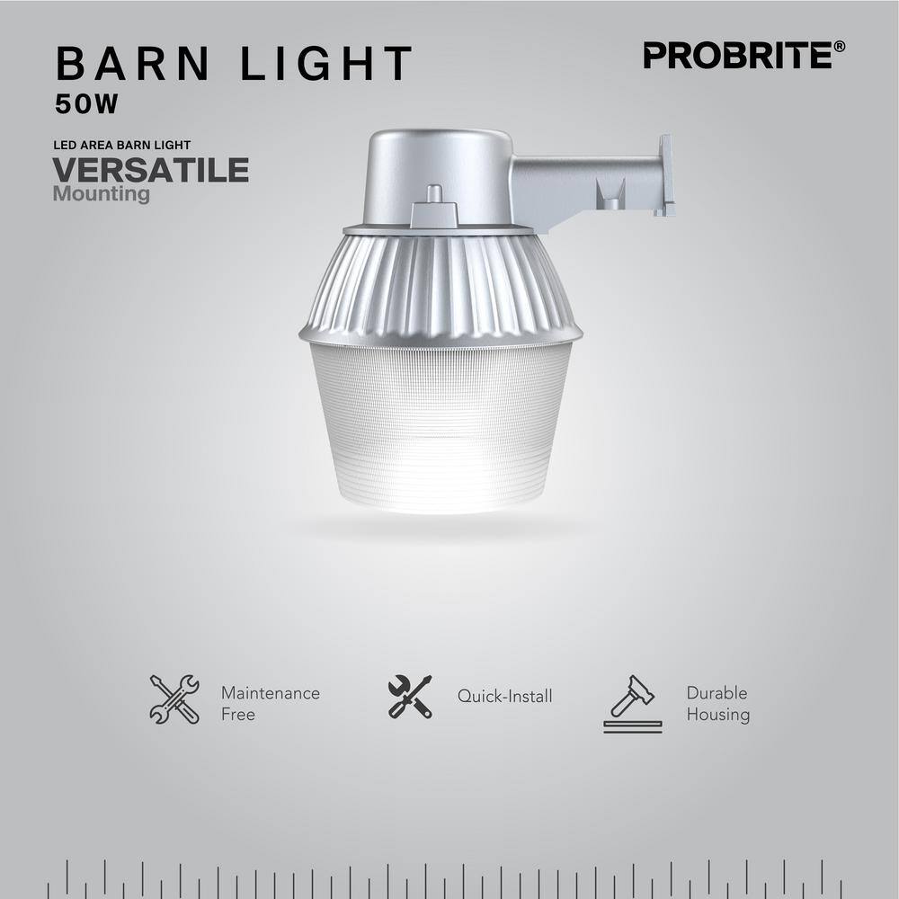 Probrite LED50-PC-GR | 50W High-Performance Standard LED Bulb Gray Outdoor Dusk to Dawn Area and Flood Light