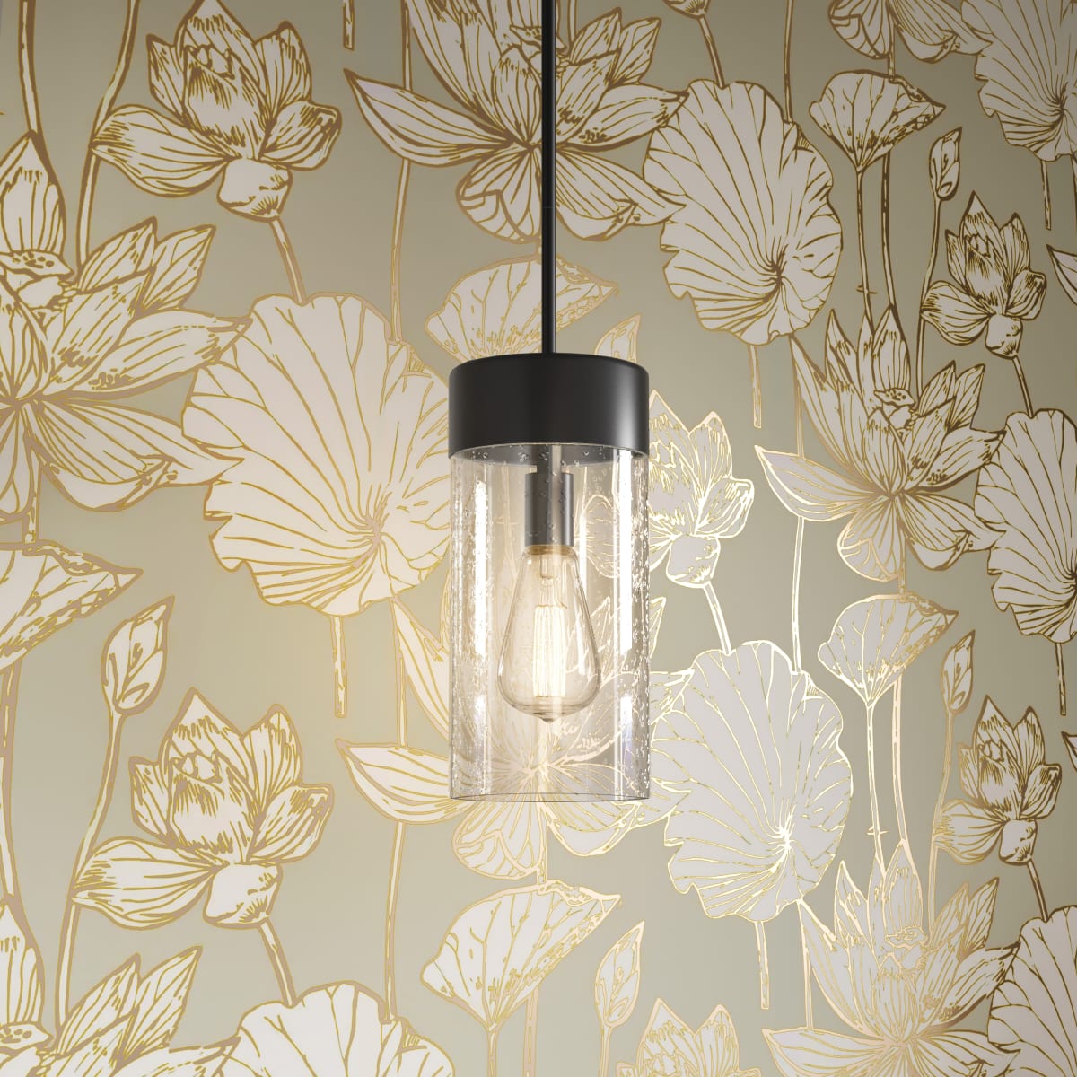 Park Harbor PHPL3501MB | Hanzell 6" Wide Mini Pendant in Matte Black