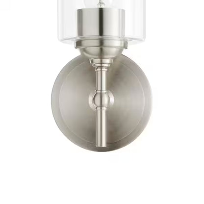 Home Decorators Collection 1006 447 733 | Ayelen 1-Light Brushed Nickel Indoor Wall Sconce, Modern Wall Light