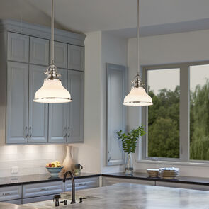 Quoizel GRT1508BN | Grant 1 Light 8 inch Brushed Nickel Mini Pendant Ceiling Light in Brushed Nickel