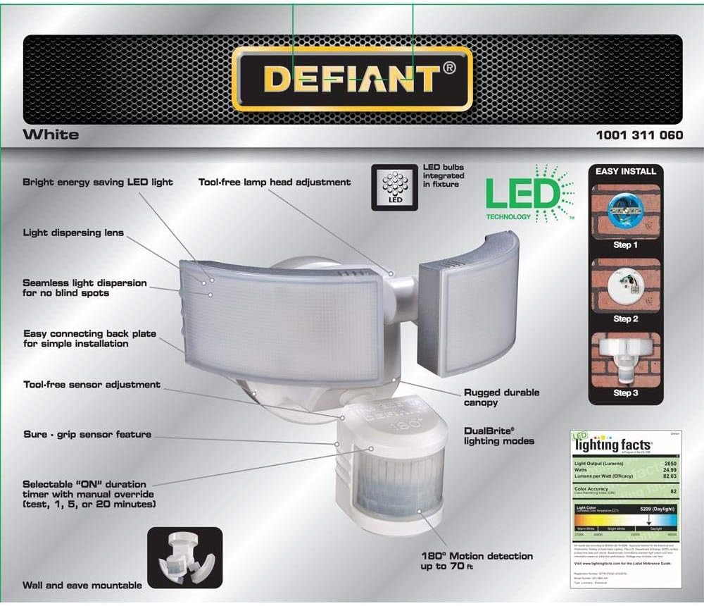 Defiant DFI-5983-WH-G | Defiant LED Motion Security Light