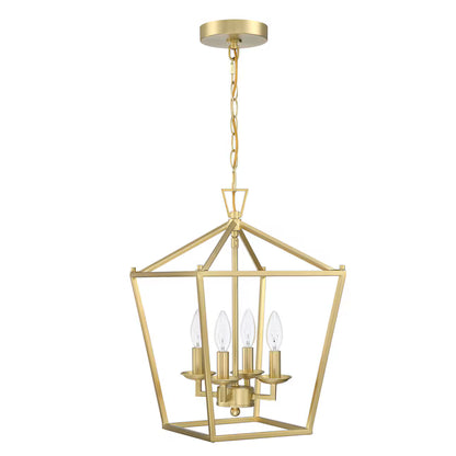 Faymart FAY-US-LT-107-SG | 4-Light Caged Pendant Light with Soft Gold Finish