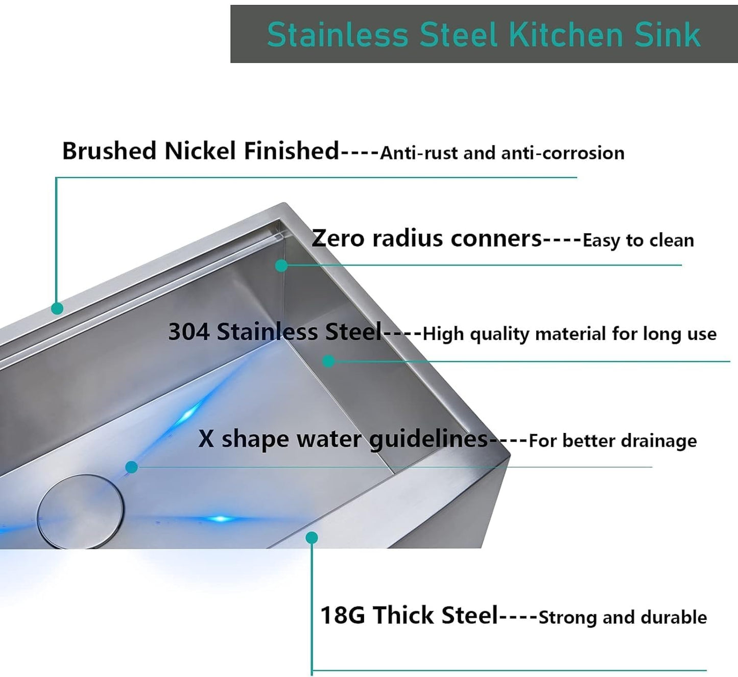 Apron Farmhouse Sink workstation Stainless Steel w/cutting board, stainer, etc. | AF3321-W