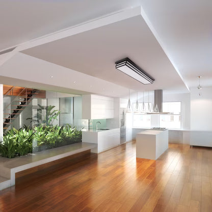 allen + roth 2592465 | Phoebe 1 -Light 48-in Matte Black Integrated LED Flush Mount Light