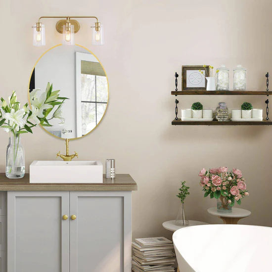 LNC Home A03568 | Tethysia 3-Light Gold Vanity Light