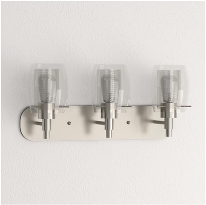 Hampton Bay 1001 300 049 | Lettie 3-Light Brushed Nickel Vanity Light