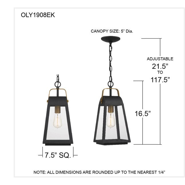 Quoizel OLY1908EK | O'Leary 8" Wide Outdoor Mini Pendant