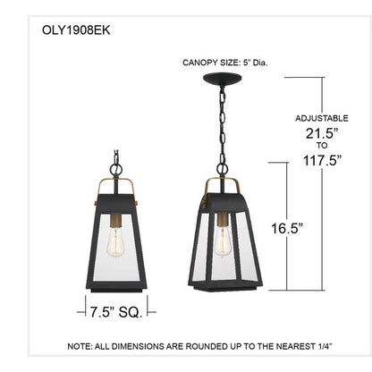 Quoizel OLY1908EK | O'Leary 8" Wide Outdoor Mini Pendant