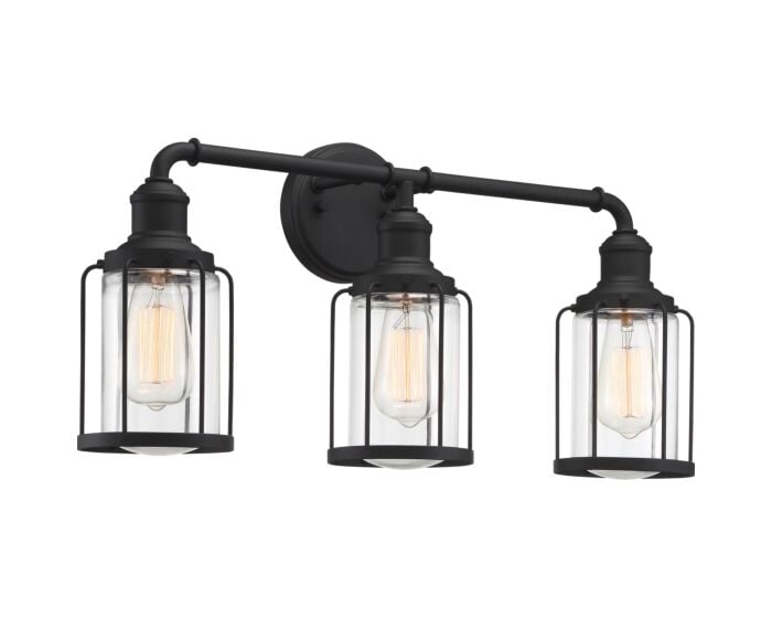 Quoizel LVD8624EK | 3 Light 24" Wide Vanity Light in Earth Black
