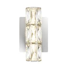 Home Decorators Collection 1006 656 719 | Keighley Integrated LED Chrome and Crystal Indoor Wall Sconce Light Fixture