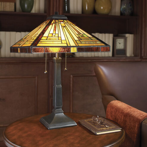 Quoizel TF885T | Stephen 23 inch 75 watt Vintage Bronze Table Lamp Portable Light, Naturals