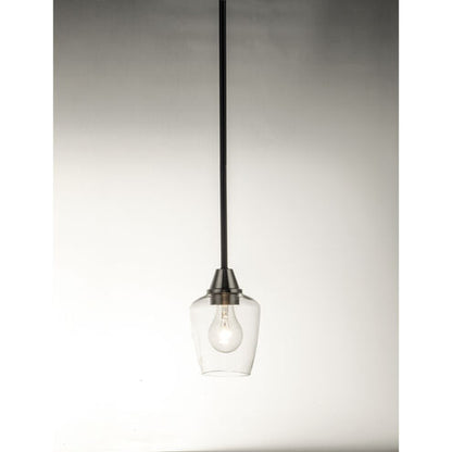 Maxim Lighting 96120CLBKSN | Goblet 5" Wide Pendant with Clear Glass Shade