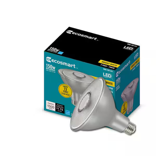 EcoSmart 1006 250 244 | (2-Pack) 150-Watt Equivalent PAR38 Dimmable Energy Star Flood LED Spot Light Bulb Bright White