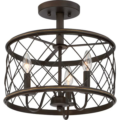 Quoizel RDY1714PN | Dury 3 Light 15" Wide Flush Mount Ceiling Fixture