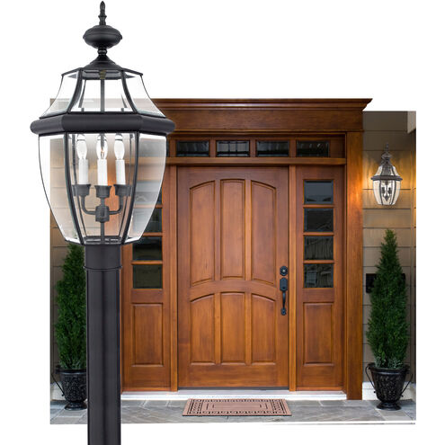 Quoizel NY9043K | Newbury 3 Light 23 inch Mystic Black Outdoor Post Lantern
