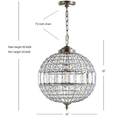 JONATHAN Y Lighting JYL6110B | Georgina Single Light 16" Wide LED Crystal Pendant