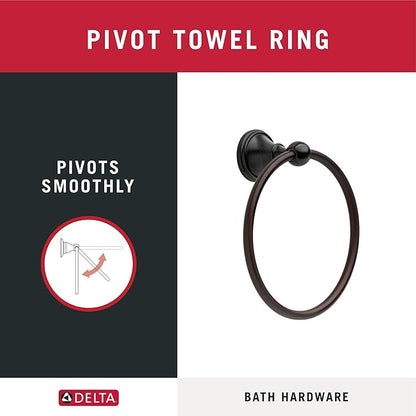 Delta 138034 | Crestfield Wall Mount Round Closed Towel Ring Bath Hardware Accessory in Venetian Bronze