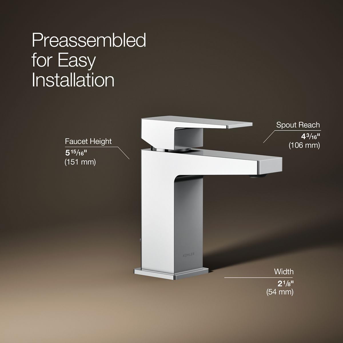 Kohler 99760-ZZ4N-CP | Bathroom Sink Faucet, Single Handle, Polished Chrome
