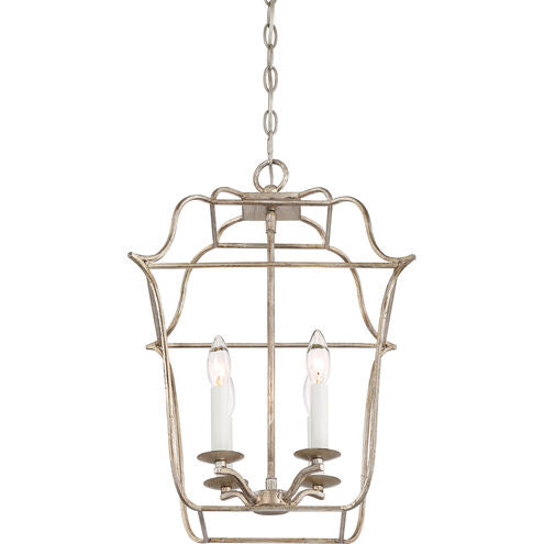 Quoizel GLY5204CS | Gallery 4 Light 14 inch Century Silver Leaf Foyer Piece Ceiling Light