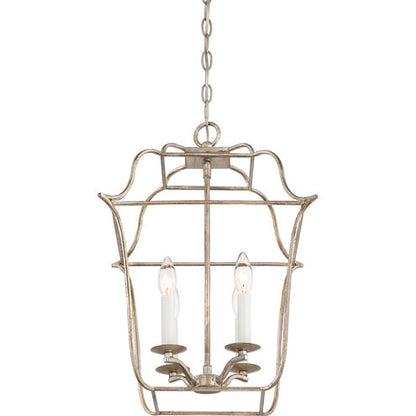 Quoizel GLY5204CS | Gallery 4 Light 14 inch Century Silver Leaf Foyer Piece Ceiling Light