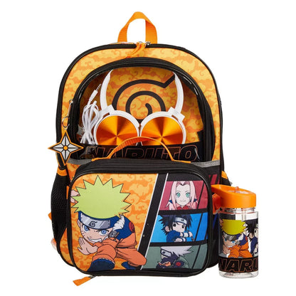 Naruto 5-Piece Back-to-School Set – 16" Laptop Backpack, Lunch Tote & Accessories